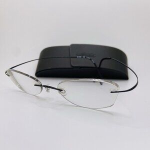 Silhouette Eyeglasses 7395 50 6074 Black Rimless Frame Austria 50[]19 140 & Case